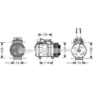 Компрессор кондиционера AVA QUALITY COOLING MSK274 YA70P 2024999 05 3DOE изображение 0