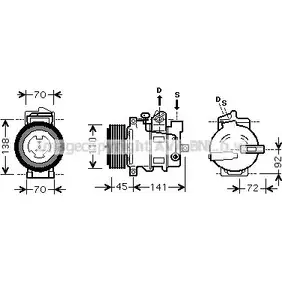 Компрессор кондиционера AVA QUALITY COOLING CV0C W KF2T58R MSK433 2025019 изображение 0
