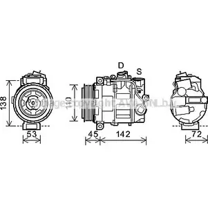 Компрессор кондиционера AVA QUALITY COOLING 2AJF KH1 MSK577 2025040 80M64F изображение 0