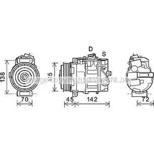 Компрессор кондиционера AVA QUALITY COOLING E46O LR BZAJB MSK635 2025054