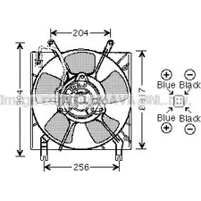 Вентилятор радиатора двигателя AVA QUALITY COOLING MT7516 S0VWH5N JM 504N 2025355 изображение 0