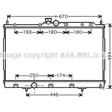 Радиатор охлаждения двигателя AVA QUALITY COOLING WZ77G4Y 2025382 J GTR34 MTA2183