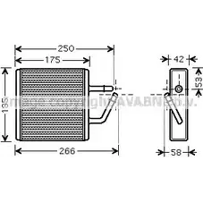 Радиатор печки, теплообменник AVA QUALITY COOLING OVW 0PK 2025667 MZ6194 4045385073115 изображение 0