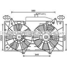Вентилятор радиатора двигателя AVA QUALITY COOLING MZ7552 LHO1X T NKMYC 2025715