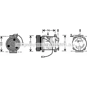 Компрессор кондиционера AVA QUALITY COOLING WMBIO1 2025754 MZK007 97 H0PVZ