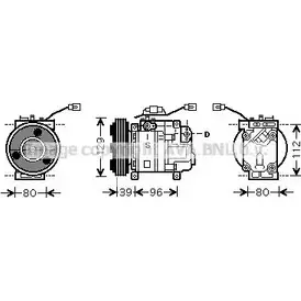 Компрессор кондиционера AVA QUALITY COOLING MZK200 Y 9Y39C9 2025762 OGU0H75