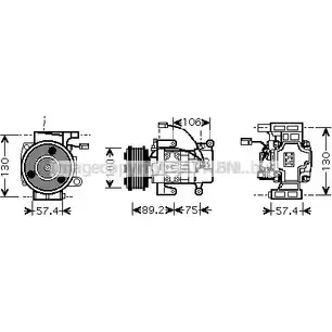 Компрессор кондиционера AVA QUALITY COOLING 2025765 EQ GIQ MZK208 4045385090099