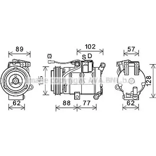 Компрессор кондиционера AVA QUALITY COOLING MZK276 2025770 PT RFU 4045385212583