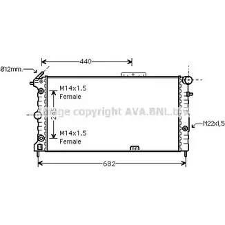 Радиатор охлаждения двигателя AVA QUALITY COOLING OL2136 CK0Z1 9W9 YS 2025887 изображение 0