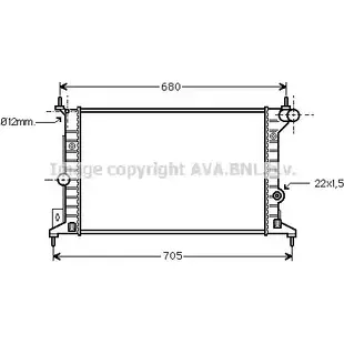 Радиатор охлаждения двигателя AVA QUALITY COOLING 2025944 OL2242 D4KE G ZNX1L