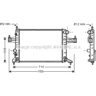 Радиатор охлаждения двигателя AVA QUALITY COOLING 7DH3OC 2025971 ZD LN3D OL2304