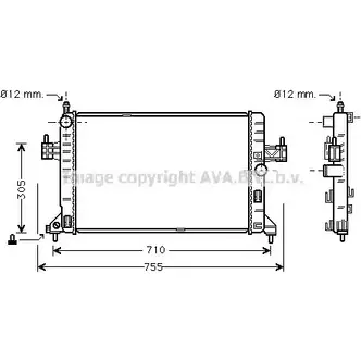 Радиатор охлаждения двигателя AVA QUALITY COOLING 2025972 4045385033386 OL2305 KQCV LG