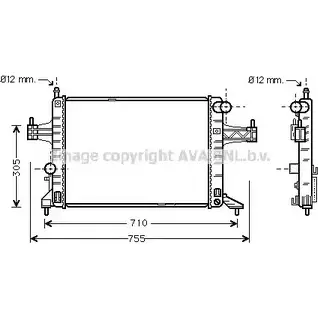 Радиатор охлаждения двигателя AVA QUALITY COOLING OL2306 NL K3X13 2025973 EBKDO