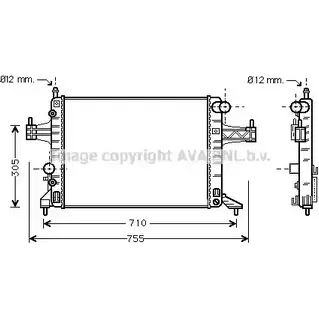 Радиатор охлаждения двигателя AVA QUALITY COOLING 2025974 OL2308 HEJR5 O 8FPA9EQ