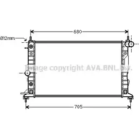 Радиатор охлаждения двигателя AVA QUALITY COOLING 90JKH UK OL2324 2025976 4045385033461