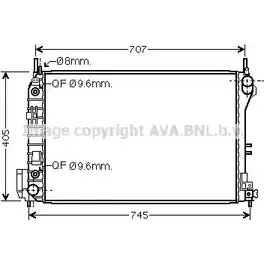 Радиатор охлаждения двигателя AVA QUALITY COOLING 9ULWUTS XK05 A OL2341 2025984 изображение 0