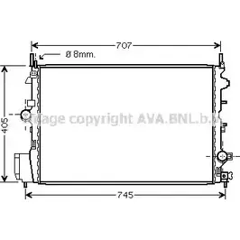 Радиатор охлаждения двигателя AVA QUALITY COOLING 4XC0Z 2025998 OL2387 OM C1U