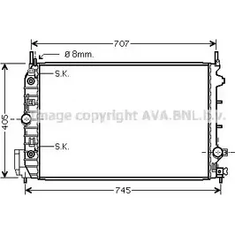 Радиатор охлаждения двигателя AVA QUALITY COOLING OL2388 2025999 977 T9 OXPY4XW