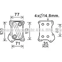 Масляный радиатор двигателя AVA QUALITY COOLING OL3686 4045385210992 2026080 DX 820 изображение 0