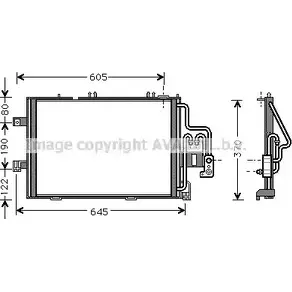 Радиатор кондиционера AVA QUALITY COOLING B8I KQYU OL5307 L8CEG 2026156