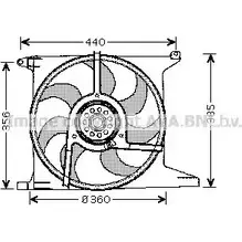Вентилятор радиатора двигателя AVA QUALITY COOLING 2026249 OL7512 74ZBI 6 WOZJ2VX