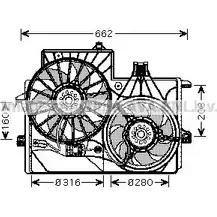 Вентилятор радиатора AVA QUALITY COOLING 2026265 OL7529 4045385090471 SK JMW7Y