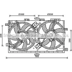 Вентилятор радиатора двигателя AVA QUALITY COOLING Q1P9C 6 OL7658 0YIU18D 2026298 изображение 0
