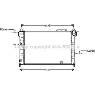 Радиатор охлаждения двигателя AVA QUALITY COOLING 2026359 980J RY P1E1OC OLA2191