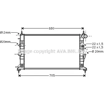 Радиатор охлаждения двигателя AVA QUALITY COOLING 2026396 M1H6 XK OLA2359 4045385109692 изображение 0