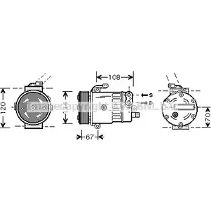 Компрессор кондиционера AVA QUALITY COOLING J 3R35 2026525 4045385157419 OLAK319