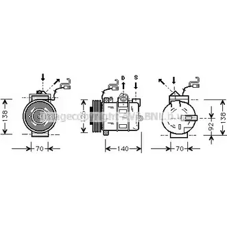 Компрессор кондиционера AVA QUALITY COOLING 4045385036882 J CQRJT 2026591 OLK327