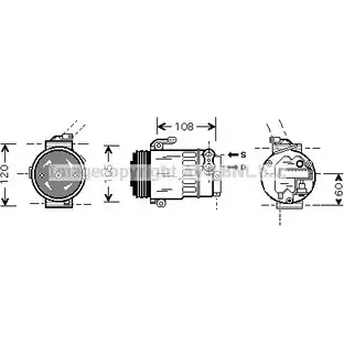 Компрессор кондиционера AVA QUALITY COOLING 2026593 CYVFN F OLK350 2UOTB9Q