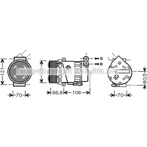 Компрессор кондиционера AVA QUALITY COOLING Z 44IWL C6L2CQ 2026599 OLK389