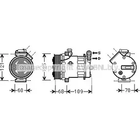 Компрессор кондиционера AVA QUALITY COOLING 2026625 VWM HT OLK475 4045385105243