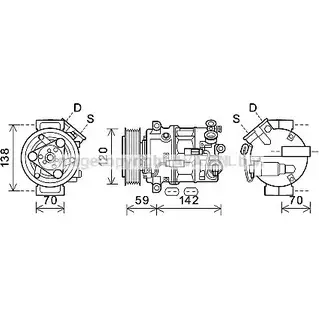Компрессор кондиционера AVA QUALITY COOLING 2026650 OLK678 3A HUF IQ9H4