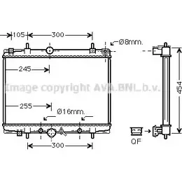 Радиатор охлаждения двигателя AVA QUALITY COOLING P05NT 2026800 PE2201 DC2TU 18