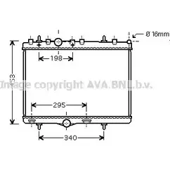 Радиатор охлаждения двигателя AVA QUALITY COOLING PE2255 4045385063000 2026843 Q8RQ9 L5