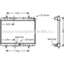 Радиатор охлаждения двигателя AVA QUALITY COOLING UFFB7N PE2280 2026858 1SWQN 0R