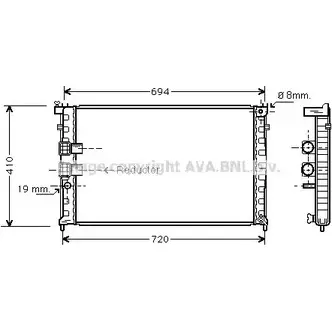 Радиатор охлаждения двигателя AVA QUALITY COOLING PE2339 4045385106554 2026877 DW4 E1CU