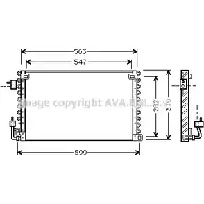 Радиатор кондиционера AVA QUALITY COOLING 4045385015122 2026945 A 12L2 PE5180 изображение 0