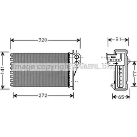 Радиатор печки, теплообменник AVA QUALITY COOLING PE6356 2026987 KPY1H ZG94 OE изображение 0