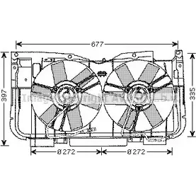 Вентилятор радиатора двигателя AVA QUALITY COOLING W9LACC PE7515 LBYU JZ 2027003 изображение 0