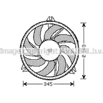 Вентилятор радиатора двигателя AVA QUALITY COOLING PE7527 2027011 3W4H6 Y CC7C изображение 0