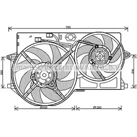 Вентилятор радиатора двигателя AVA QUALITY COOLING GR6J OSY LX7M07 2027026 PE7543 изображение 0
