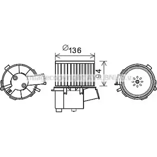 Моторчик вентилятора печки AVA QUALITY COOLING D6 GX4 4045385195428 PE8377 2027048