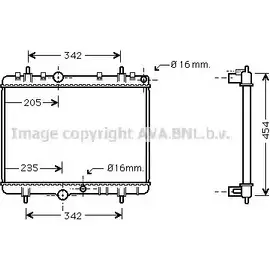 Радиатор охлаждения двигателя AVA QUALITY COOLING J CGXF9 PEA2249 4045385101443 2027134 изображение 0