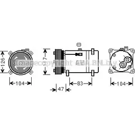 Компрессор кондиционера AVA QUALITY COOLING MW PCT PEK066 2027226 U0BSB1I