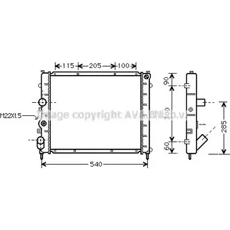 Радиатор охлаждения двигателя AVA QUALITY COOLING LDH FO 2027538 RT2174 LFFBQGU