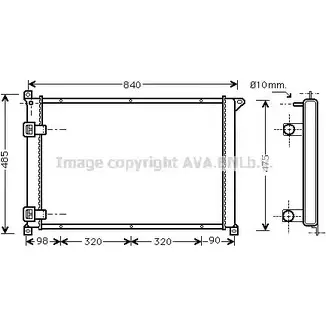Радиатор охлаждения двигателя AVA QUALITY COOLING O 672RI RT2257 2027560 8CE6PE1