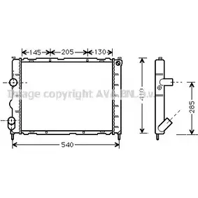 Радиатор охлаждения двигателя AVA QUALITY COOLING 2027570 TZ ZWQ42 NSMVJJ RT2267 изображение 0